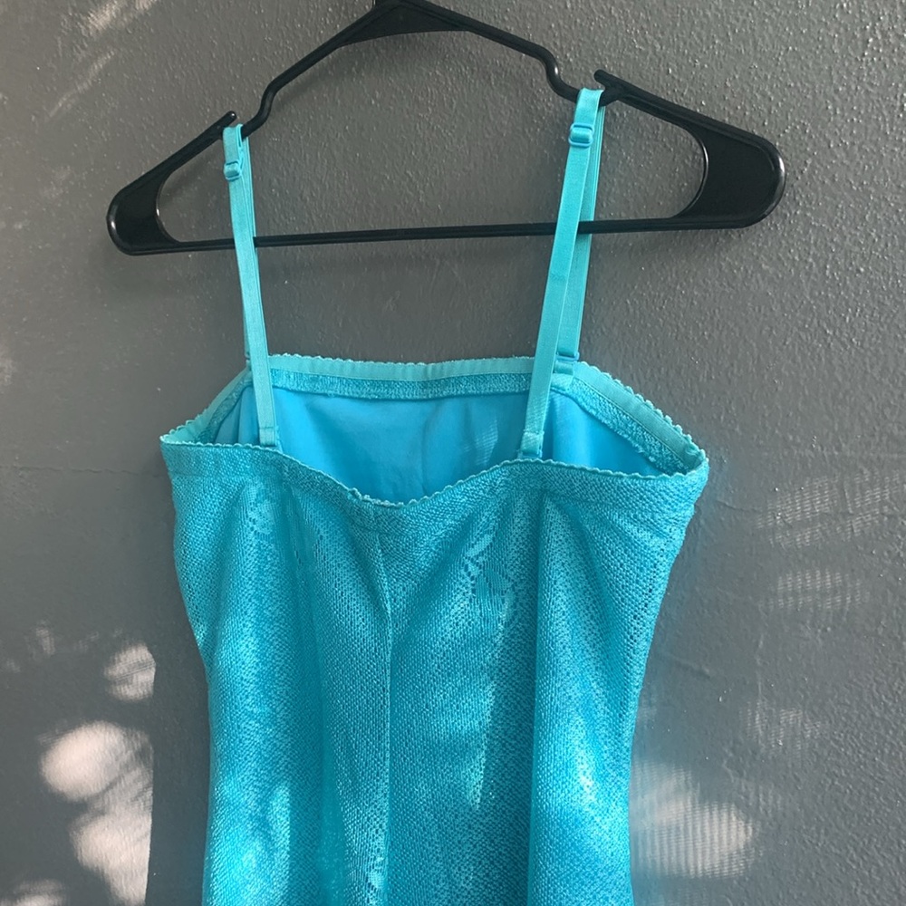 VIP Turquoise Lace Midi Dress - Picture 13 of 15